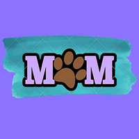 Mom with Paw Keychain