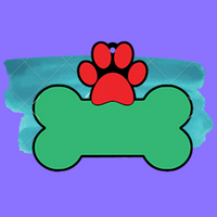 Bone with Paw Keychain
