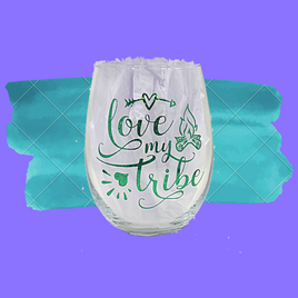 Love My Tribe Wine Glass